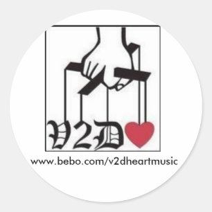 v2dheart familia, www.bebo.com/v2dheartmusic classic round sticker