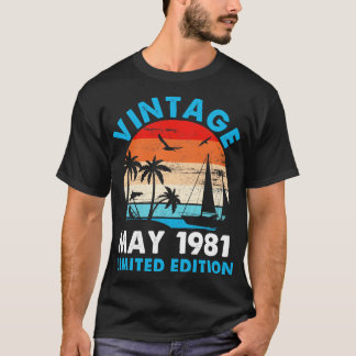 V3Tee Happy Birthday 39 Years Old Born In May 1981 T-Shirt