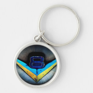 V8 Emblem Art Keychain
