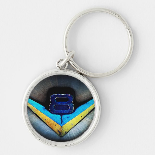 V8 Emblem Art Keychain (Front)