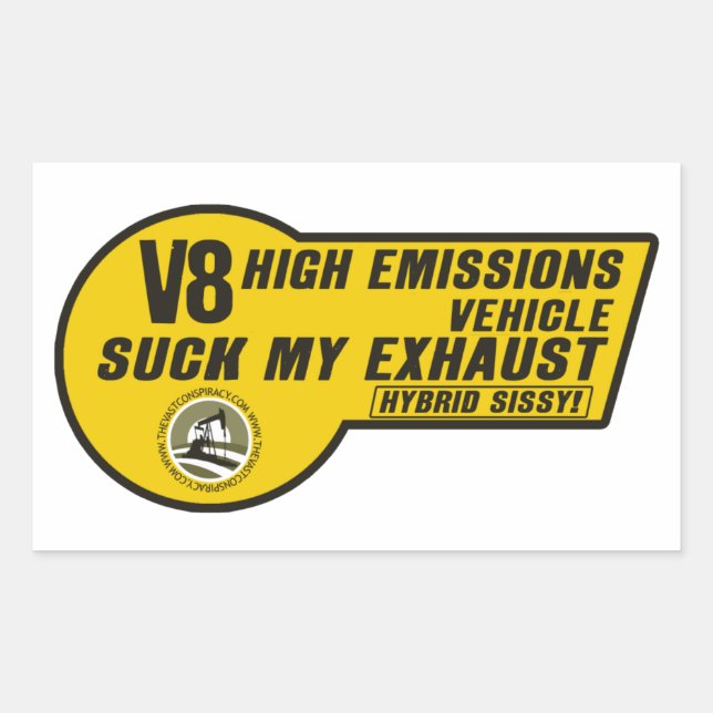 V8 SUV Sticker (Yellow) 4 pack (Front)
