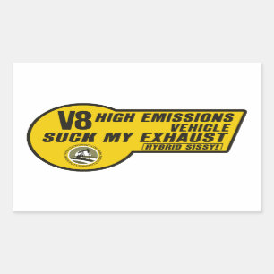 V8 SUV Sticker (Yellow) 4 pack