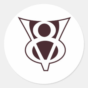 V8 Symbol Classic Round Sticker
