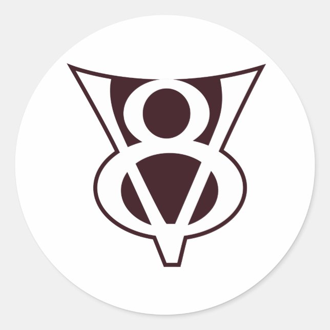V8 Symbol Classic Round Sticker (Front)