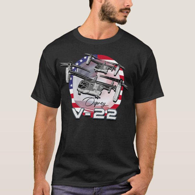 V-22 Osprey USAF Helicopter Aircraft T-Shirt (Front)