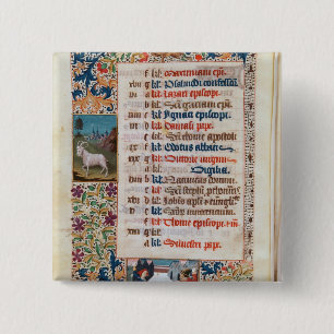 V.25-3 Fol.12v The Month of December 2 Inch Square Button