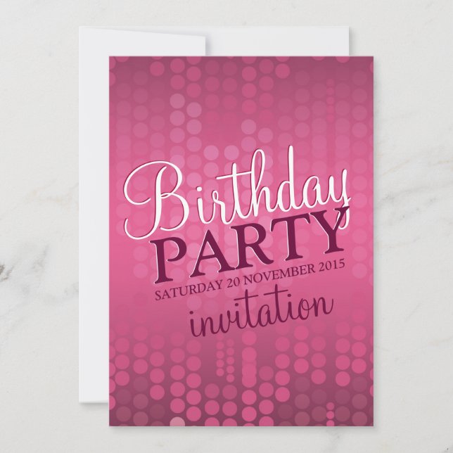 v.2 Pink Bokeh Sparkle Birthday Invitation (Front)