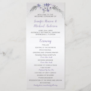 V#2 Programme de mariage floral gris mauve en arge