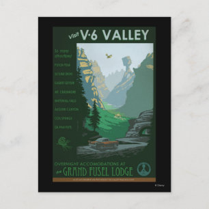 V-6 Valley Illustration Postcard