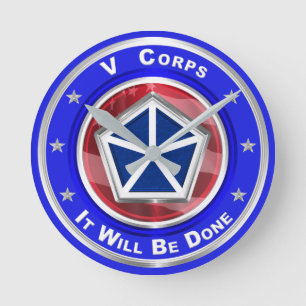 V Corps Christmas Keepsake Round Clock