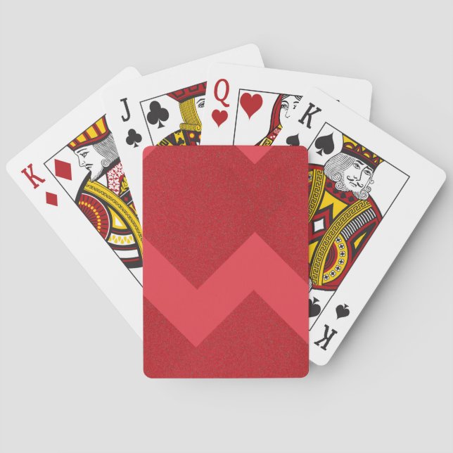 V-Cut Tomato Red Modern Playing Cards – Customize (Back)