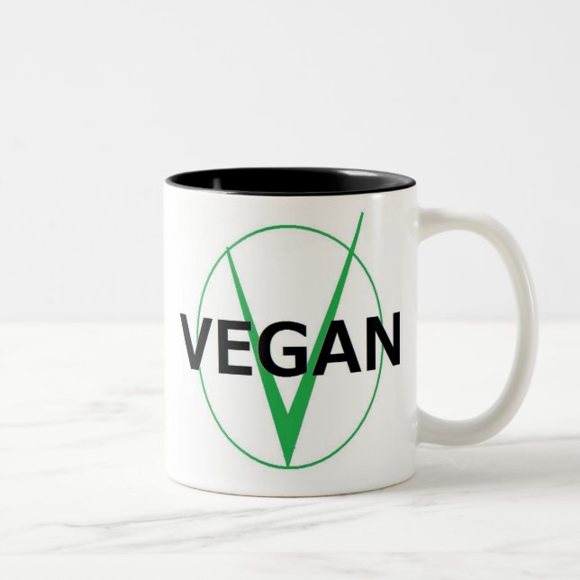 V est pour la tasse végétalienne de coffie (Droit)