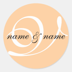 V étiquette monogramme - personnalisez les prénoms