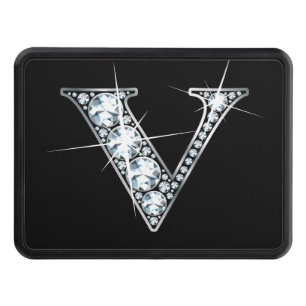 V Faux-"Diamond Bling" Trailer Hitch Cover