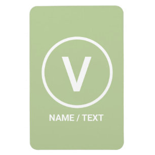 V for Vegan diet logo natural personalized Magnet
