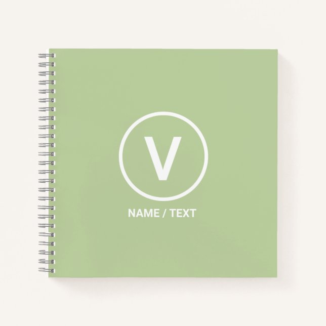 V for Vegan diet logo natural personalized Notebook (Front)