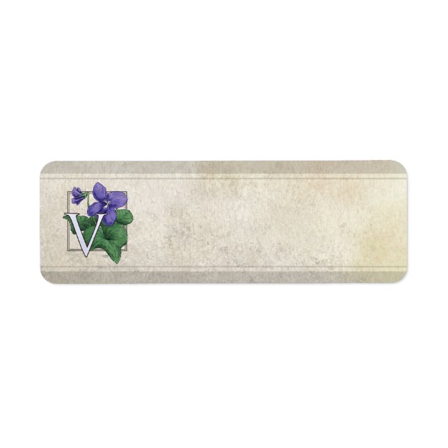 V for Violets Flower Monogram (Front)