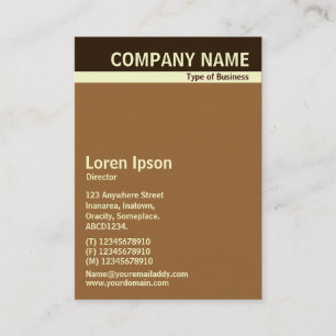 V Header Band - Dark Brown, Cream and Brown Business Card