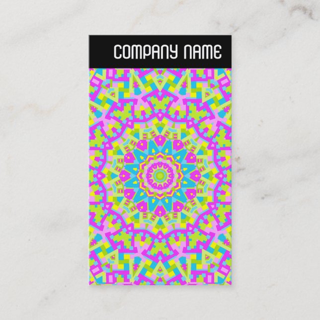 V Header - Colourful Kaleidoscope 010 Business Card (Front)