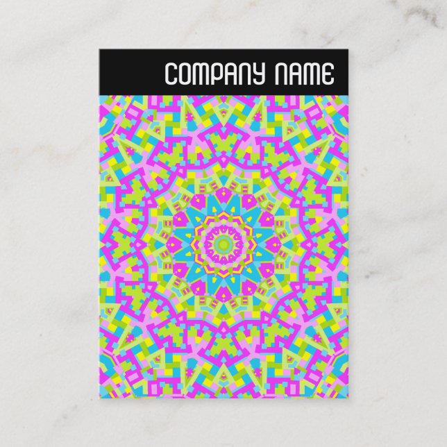 V Header - Colourful Kaleidoscope 010 Business Card (Front)