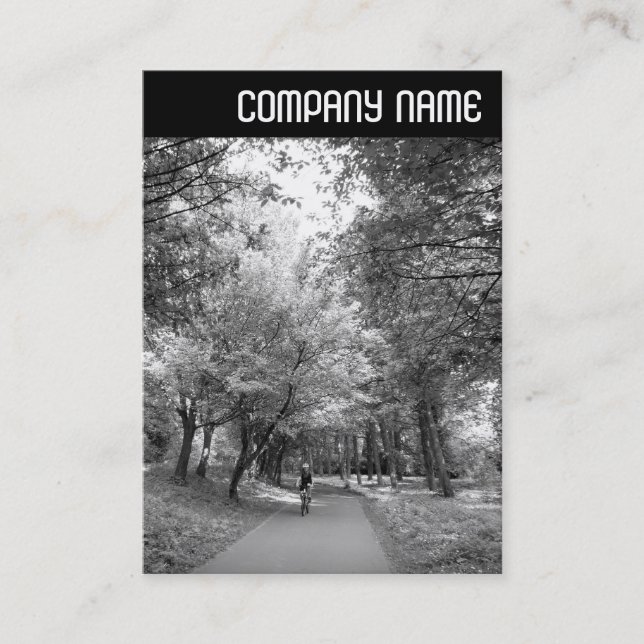 V Header - Cycle Way B&W Business Card (Front)