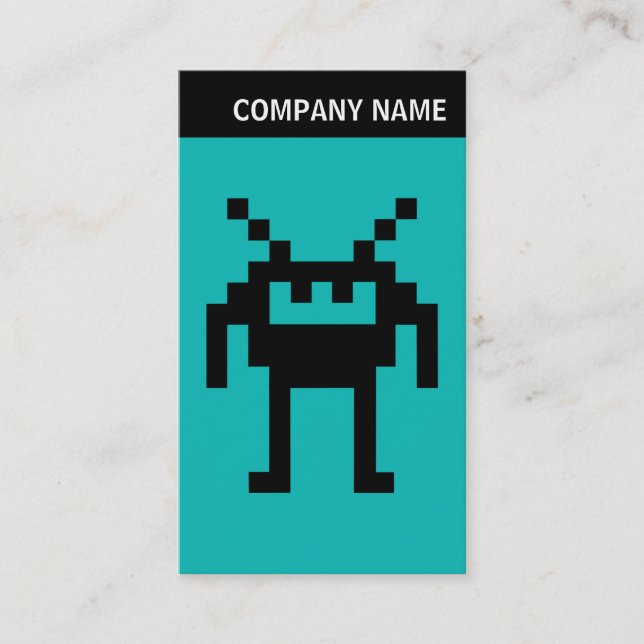 V Header - Image - Nanobot on Aqua-blue Business Card (Front)