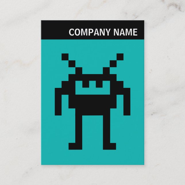V Header - Image - Nanobot on Aqua Blue Business Card (Front)