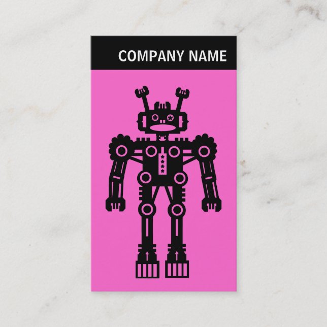 V Header - Photo - Robot - Pink Business Card (Front)