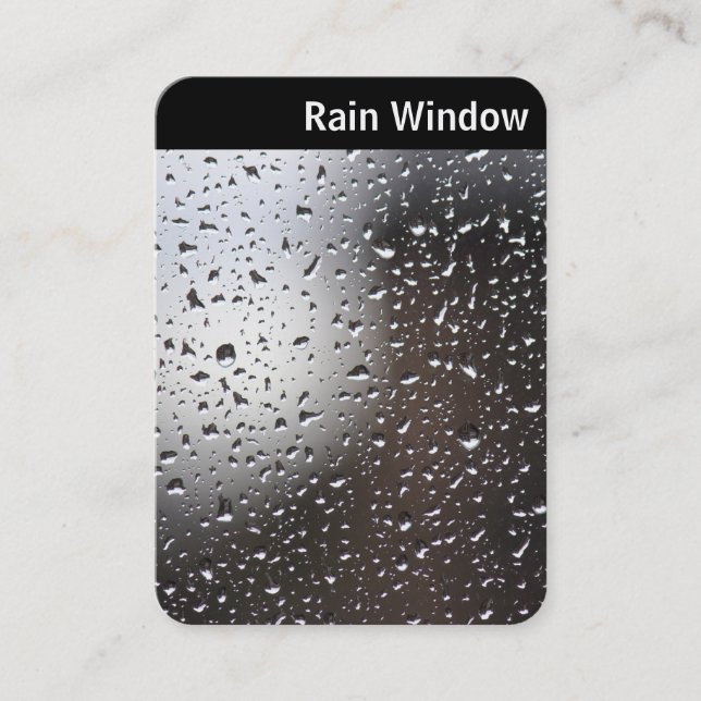 V Header - Rain on a Window Business Card (Front)