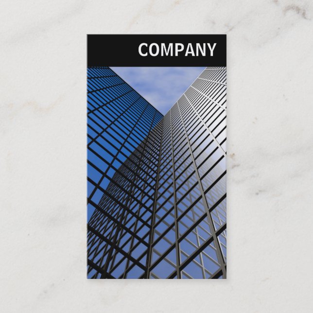 V Header - Reflective Office Block Business Card (Front)