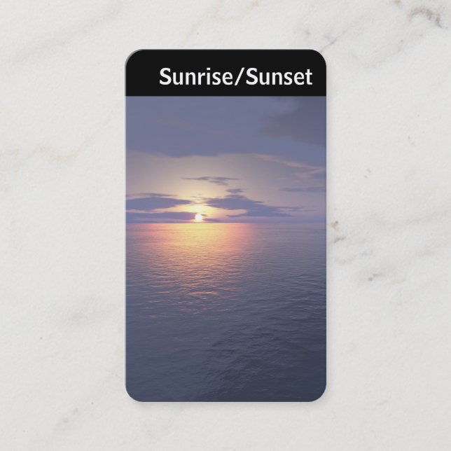 V Header - Sunrise/Sunset Business Card (Front)