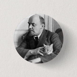 V.I. Lenin pets a Cat Small, 1¼ Inch Round Button