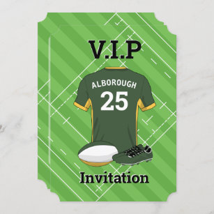 Rugby Ball Invitations Zazzle Ca