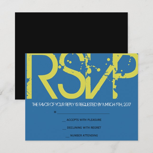 V Initial Collection Bar Bat Mitzvah Invitation (Front/Back)