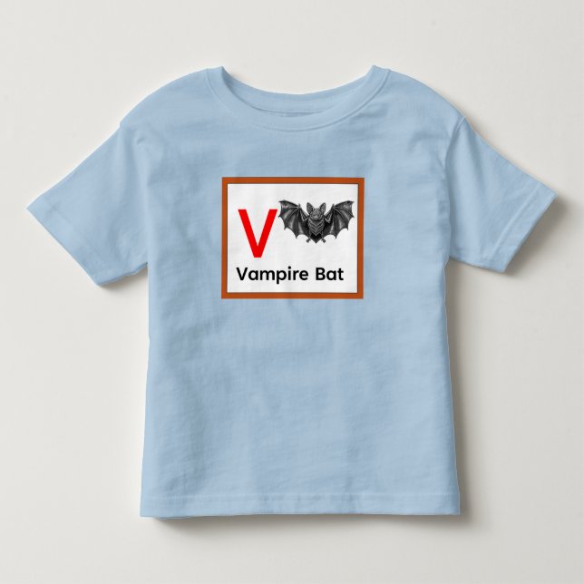 V is for Vampire Bat Toddler T-shirt (Front)