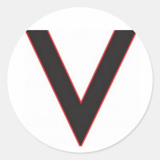 v is for victory classic round sticker