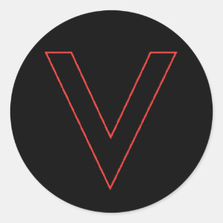 V is for Victory Classic Round Sticker