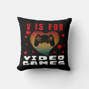 V IS FOR VIDEO GAMES THROW PILLOW