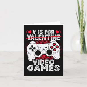 V Is For Video Games Valentines Day Gamer Boys Men Card