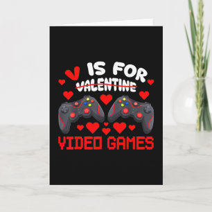 V Is For Video Games Valentines Gaming Boys  Card