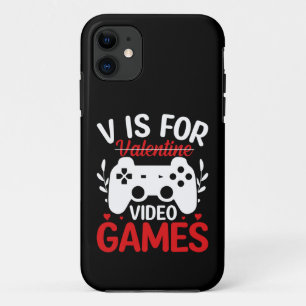 V is for Video Games with Valentine Crossed Out iPhone 11 Case