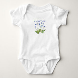 V is for Violet Baby Bodysuit