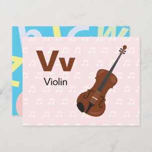 V is for Violin - Alphabet Flash Card
