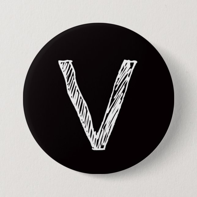 V is for Virtuous 3 Inch Round Button (Front)