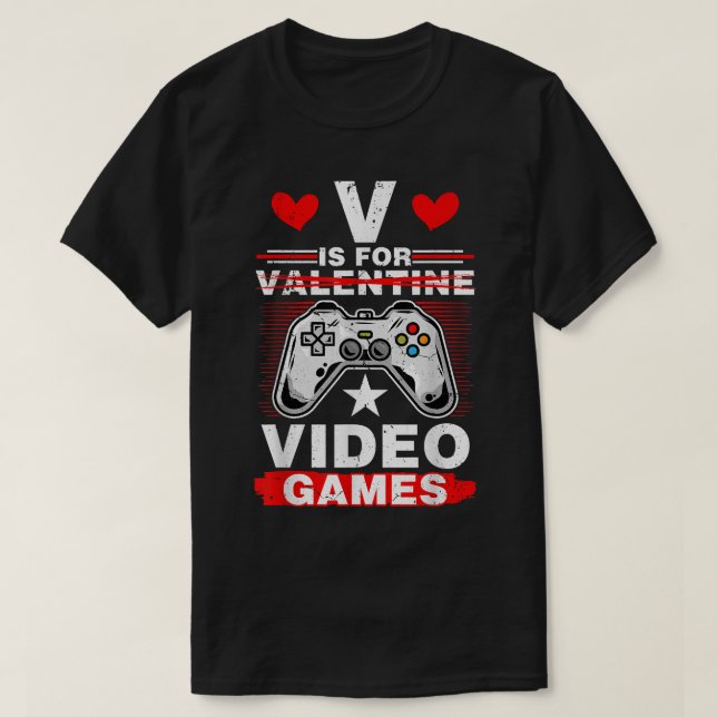 V is for Viszla Funny Anti Valentine's Day  T-Shirt (Design Front)