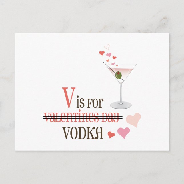 V Is For Vodka Postcard (Front)