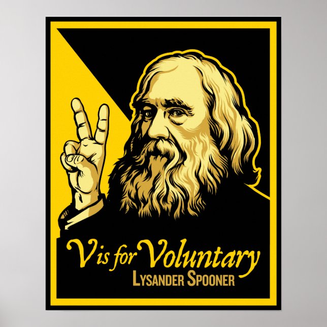 V is for Voluntary Lysander Spooner Print (Front)