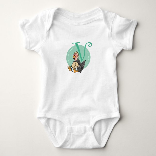 V is for Vulture Baby Bodysuit (Front)