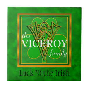 V "Luck of the Irish" Family Custom Monogram Tile