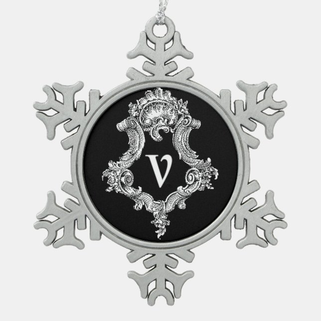 V Monogram Initial Ornament (Front)